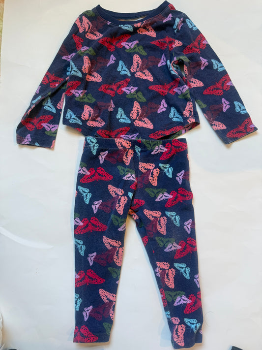 #170 Falls Creek Kids Shirt and pants colorful butterfly outfit girls 12 months