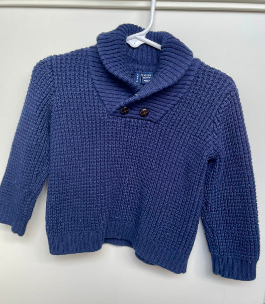 *REDUCED* #68 Janie and Jack Navy Blue Waffle Sweater, 12-18mo