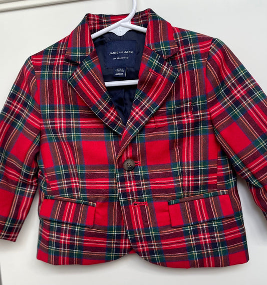 *REDUCED* #68 Janie and Jack Red Tartan Holiday Blazer, 6-12mo