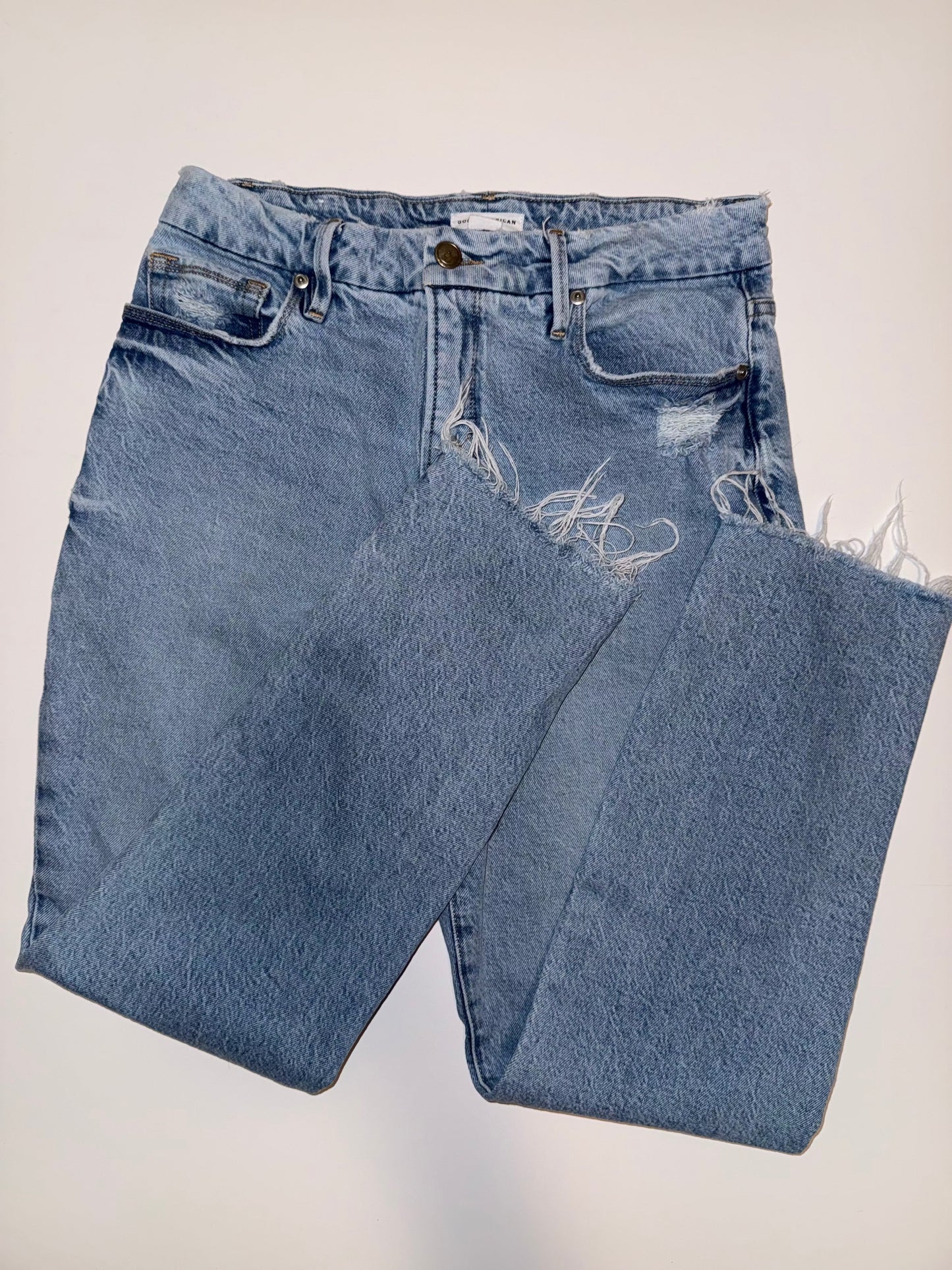 #106: Womens 8/29 Good American Classic High Rise Straight