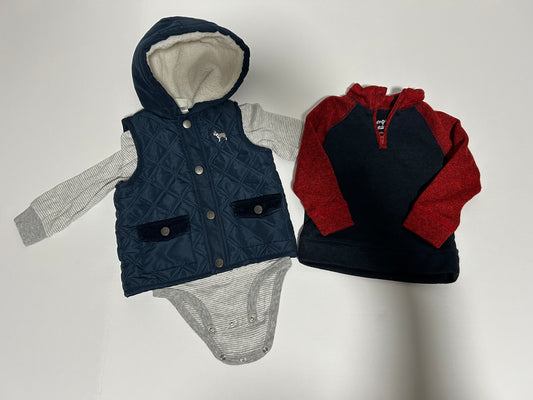 #27 Boys 12-18 months Little Me vest + fleece