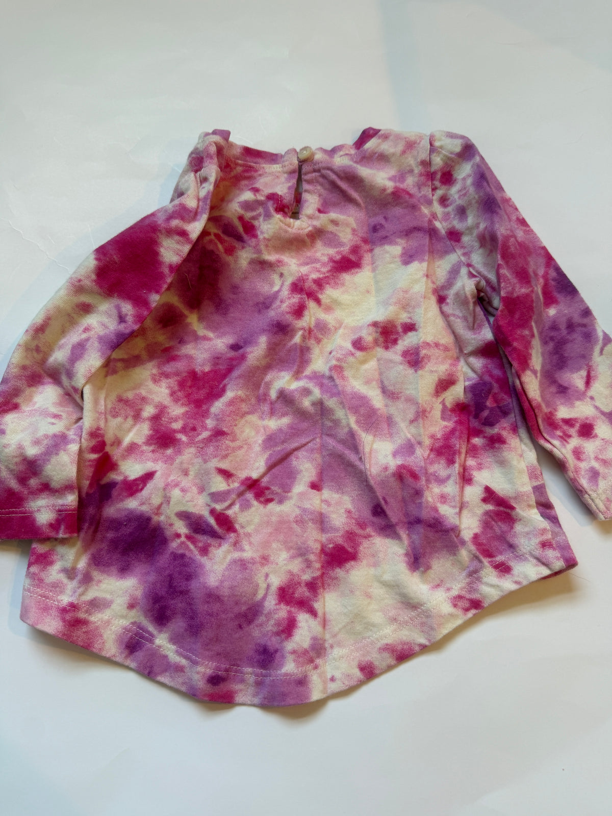 #170 Gap pink and purple tie dye long sleeve shirt girls 6-12 months