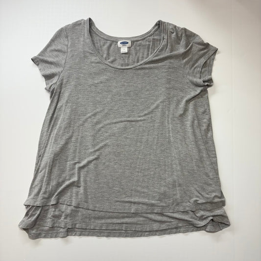 Seller 189 Women’s Large Old Navy Gray Maternity Double-Layer Short Sleeve Nursing Top GUC