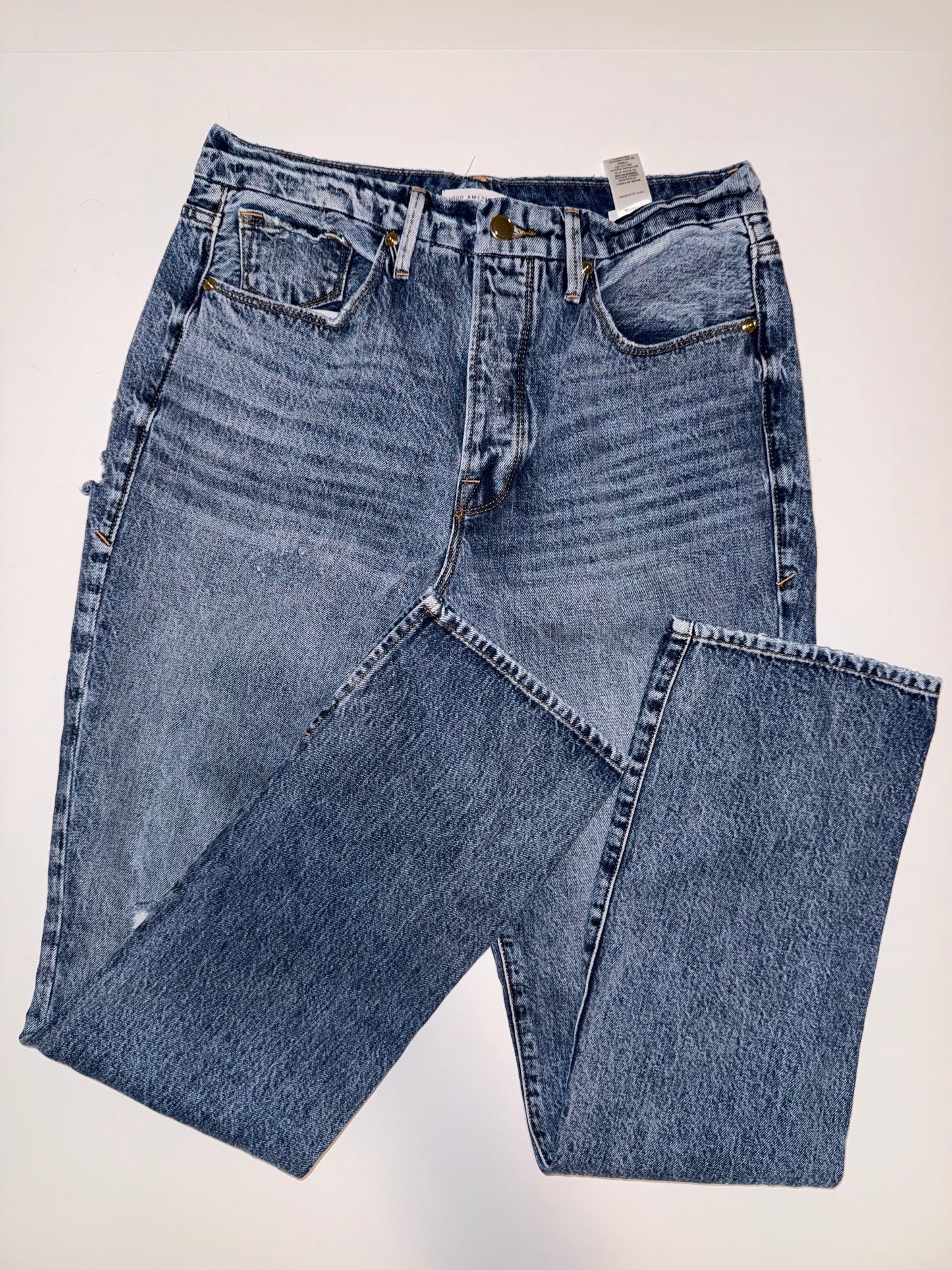 #106: Womens 8/29 Good American Good Boy Boyfriend High Rise Jeans