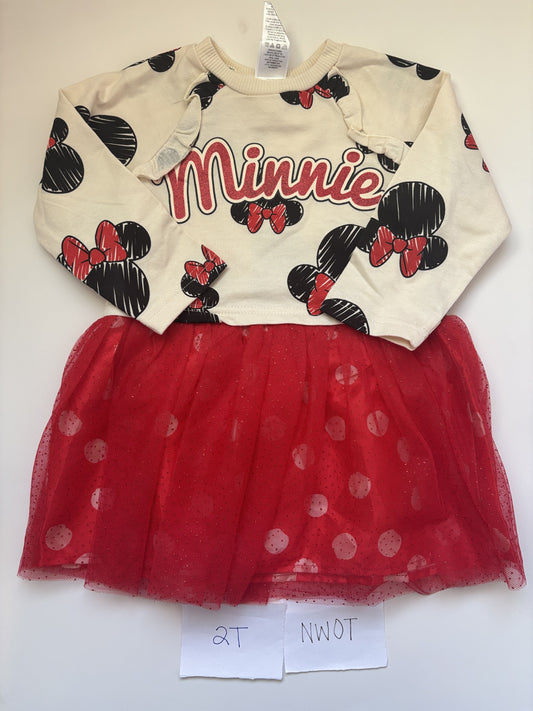 #138 - 2T - NWOT Minnie Mouse LS Dress - PU 45236