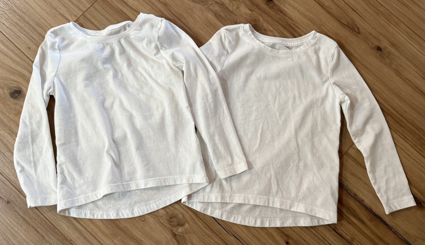 Seller #81 Girls Size  XS (5) Old Navy Softest Tee Set of 2 White