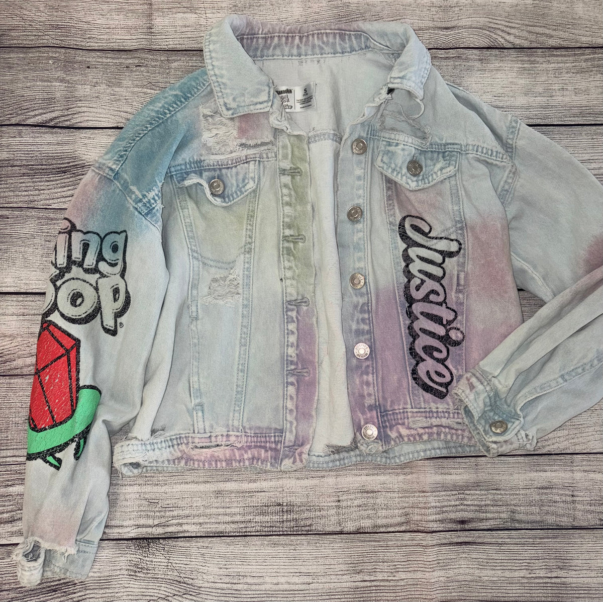 Seller 124 Justice Bazooka Ring Pop 7/8 Girl’s Jean Jacket