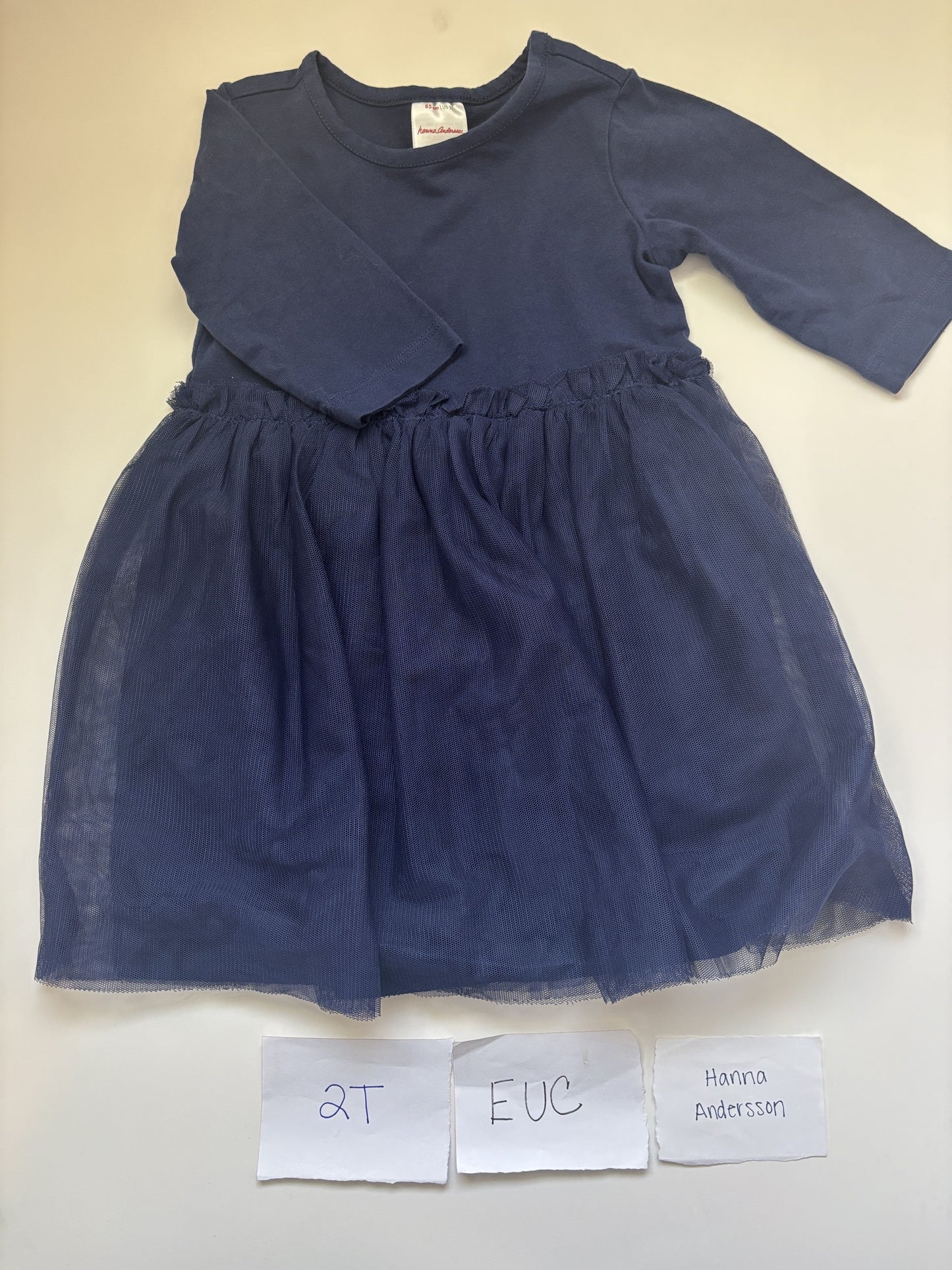 #138 - 2T - EUC Hanna Andersson - Navy Dress - PU 45236