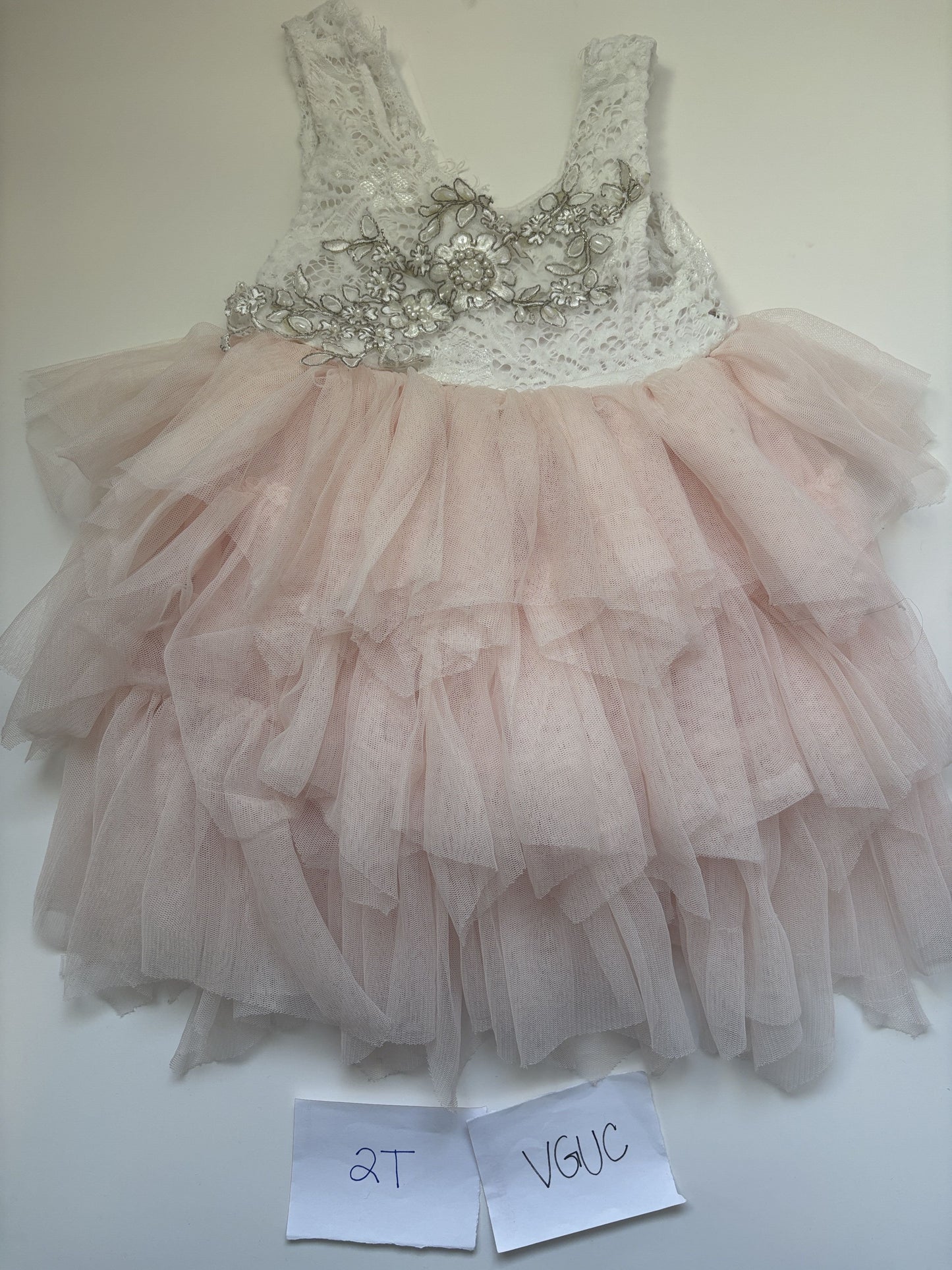 #77 - 2T - VGUC Tank Dress with Pink Tulle