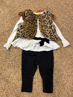 #47 girls 12mo outfit, Nicole miller, vest, shirt and legging