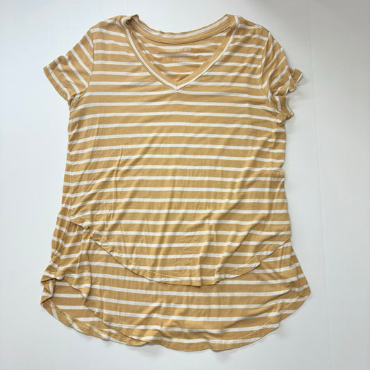 Seller 189 Women’s Large Latched Mama Striped V-Neck Boyfriend Nursing Tee GUC