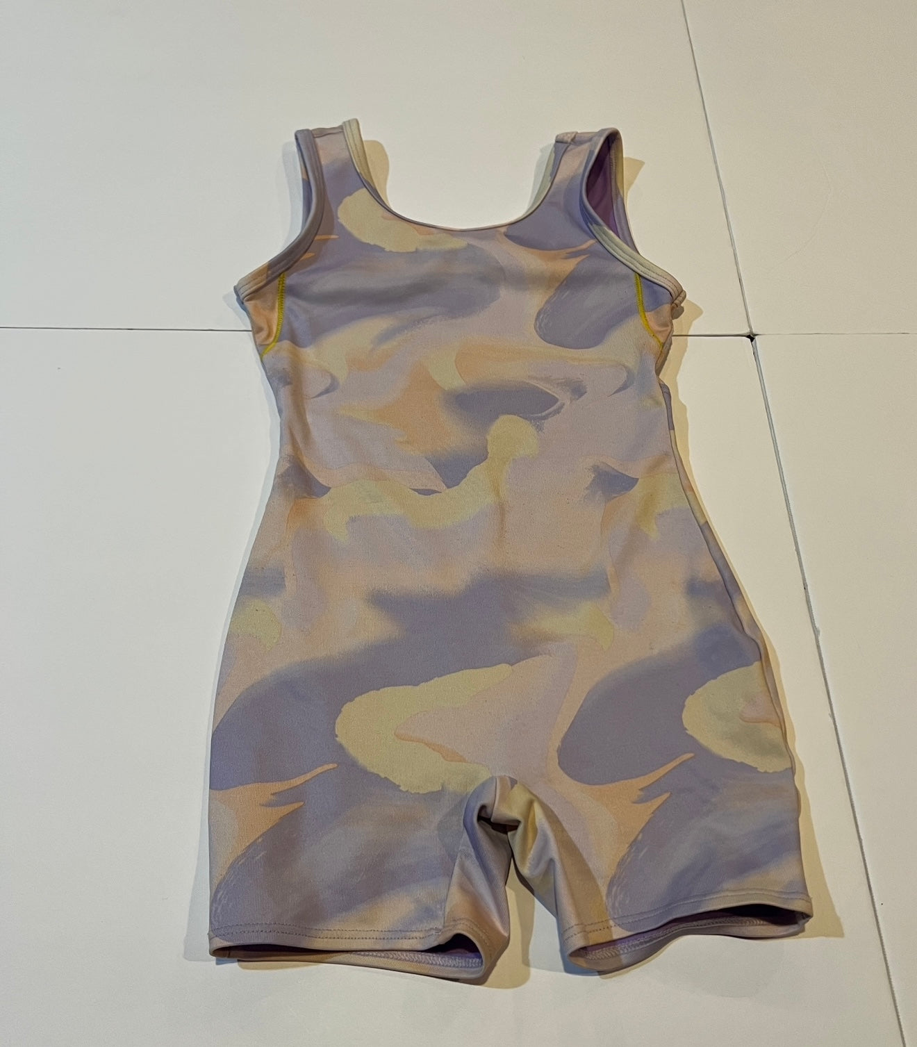 #180 Girls 4/5 Cat & Jack Set of 2 leotards with Shorts -Purple and Marble