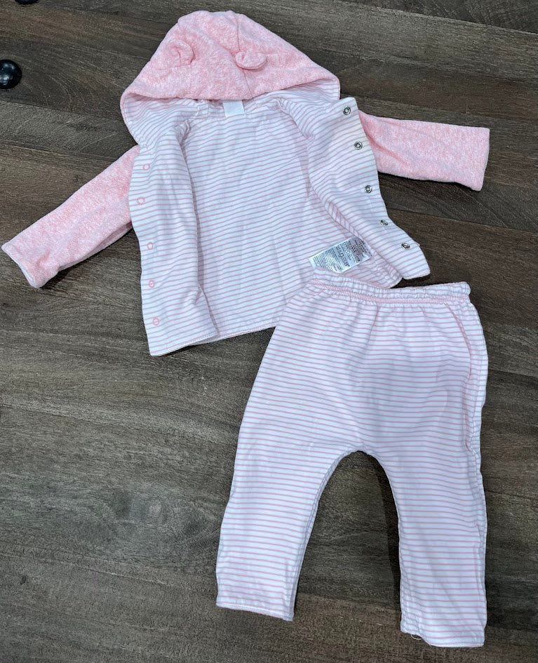 Seller #55 Gap Girls 3-6 Months Reversible Pink/stripes jogging suit pants and jacket with ears