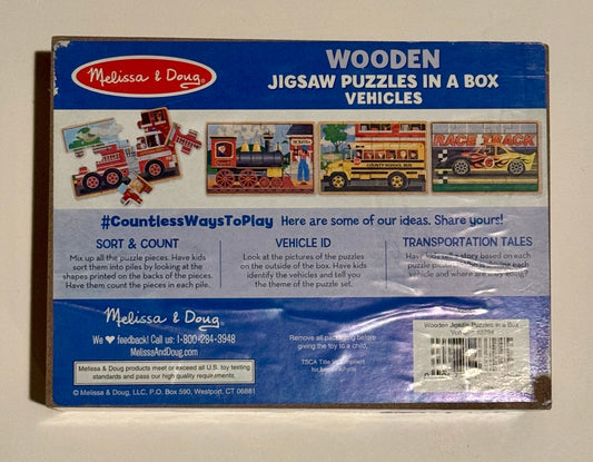 #187 Melissa and Doug Vehicles Wooden Jigsaw Puzzles
