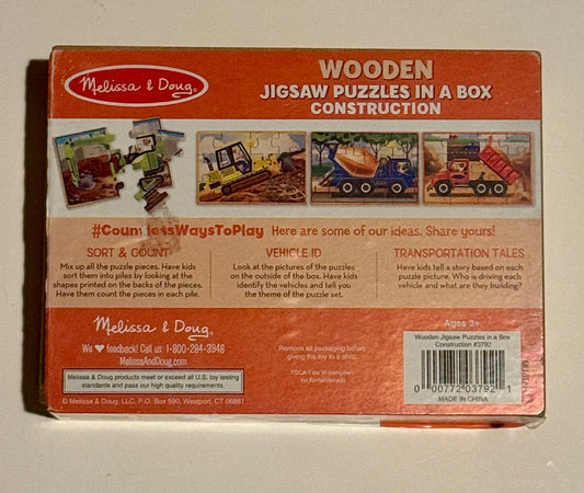 #187 Melissa and Doug Construction Wooden Jigsaw Puzzles