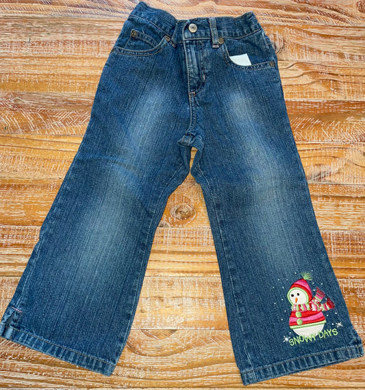 #4 Old Navy Snowman Jeans Girls 3T