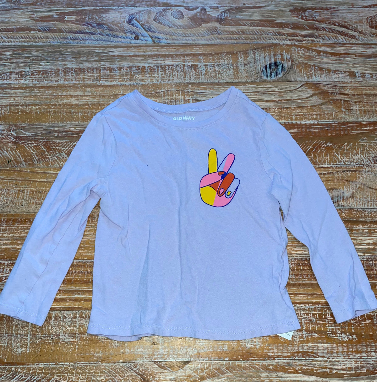 #4 Old Navy Purple Peace Sign Long Sleeve Girls 3T