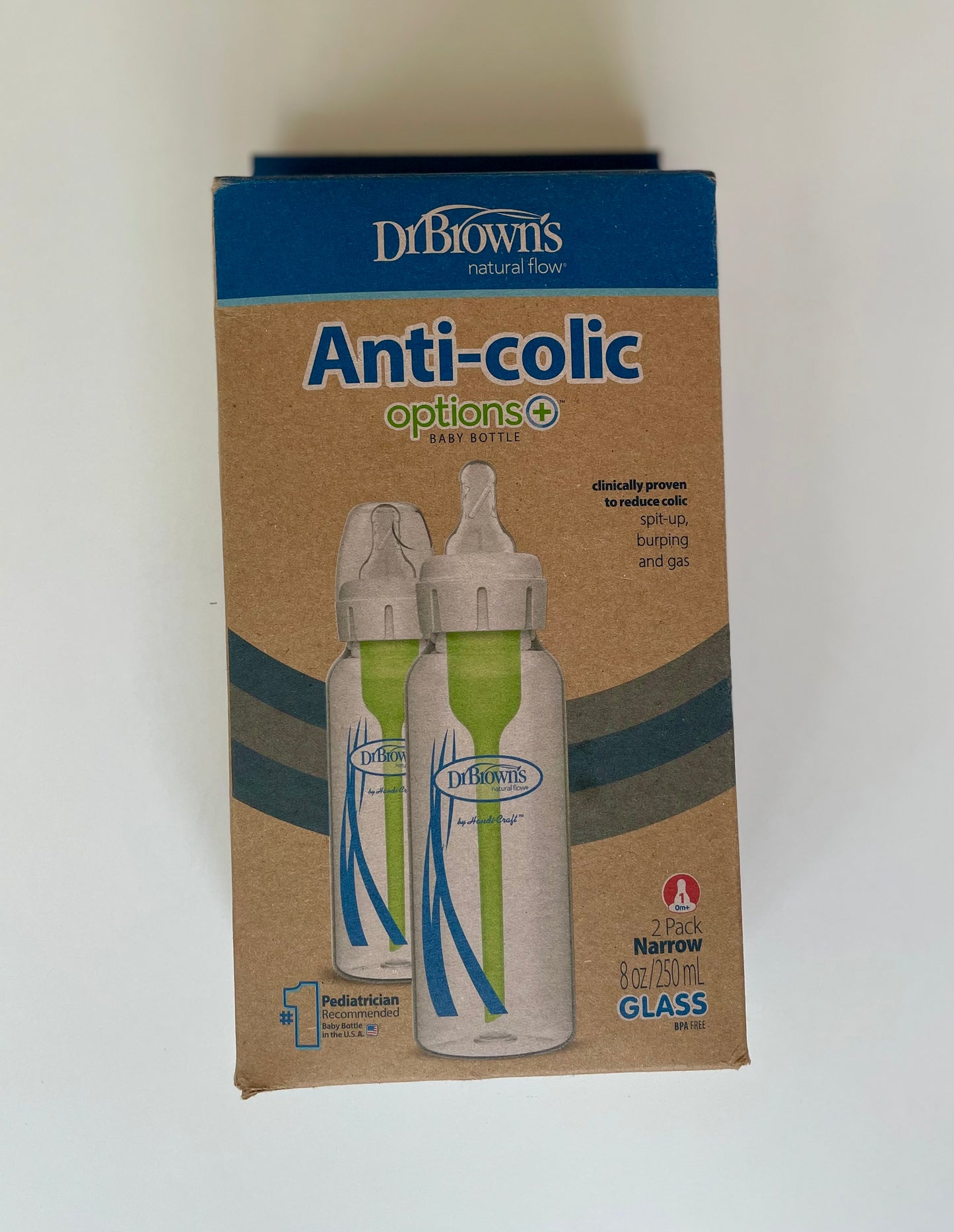 #68 Dr Brown’s 8oz Glass Anti-Colic Bottles, NIB