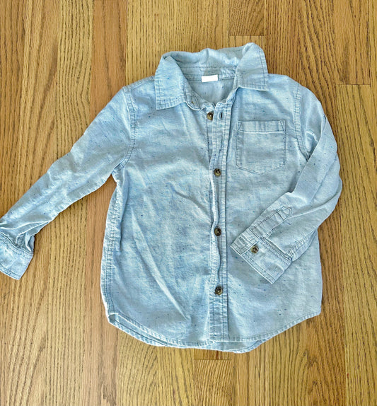 #198- Boys, Gymboree, Blue Button-Up Shirt- 3T
