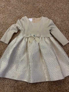 #47 girls 18mo gold holiday dress