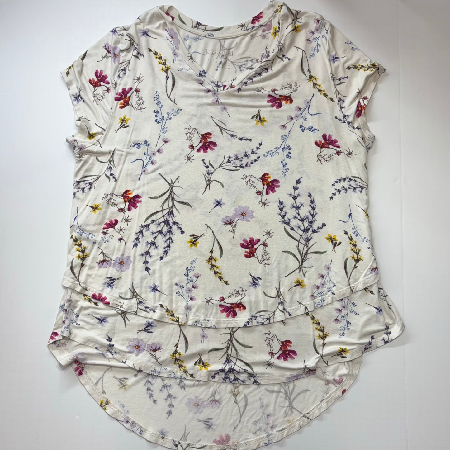 Seller 189 Women’s 2X Latched Mama Floral V-Neck Boyfriend Nursing Tee GUC