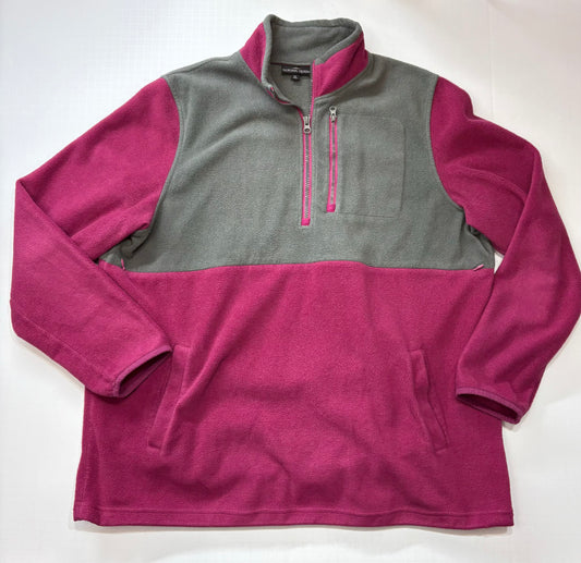 Seller 189 Women’s XL Nursing Queen Cranberry/Gray Quarter-Zip Fleece Nursing Pullover EUC