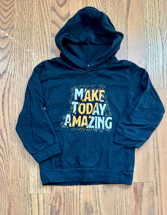 #198- Boys, “Make Today Amazing” Black & Orange Sweatshirt- Size 3T