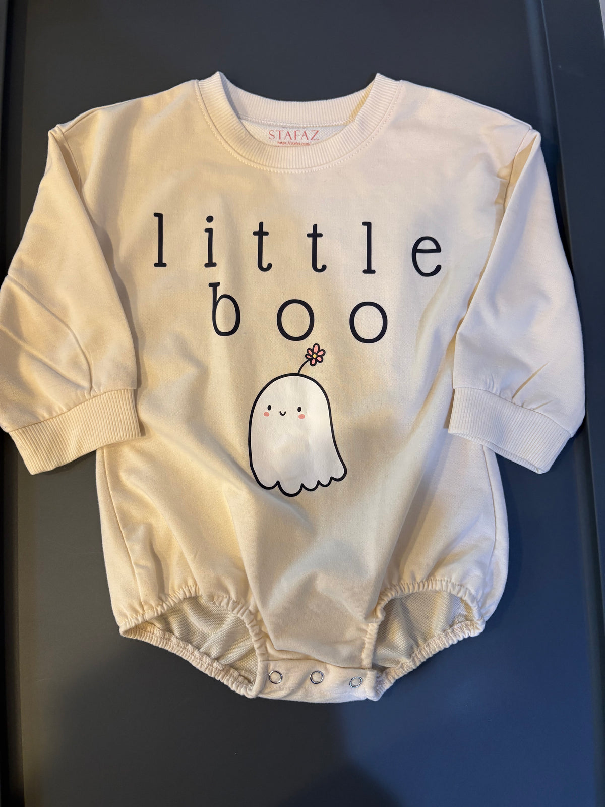 Seller 186 - Girls Little Boo Sweatshirt Onesie - 18-24 Months - EUC