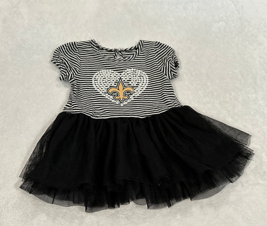 #75B Girls 12 months New Orleans Saints dress