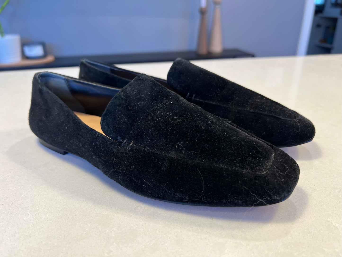 Size 6 Banana Republic Black Velvet Mules / Loafers