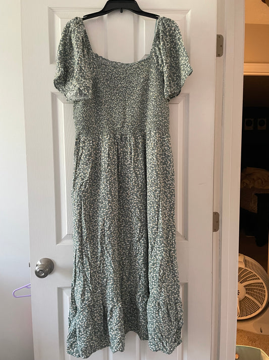 #3 green floral maternity dress women’s size 2xl