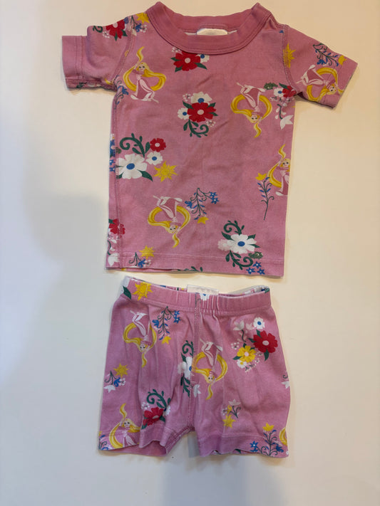Seller 186 - Hanna Andersson Girls Rapunzel Short PJs - Size 2T