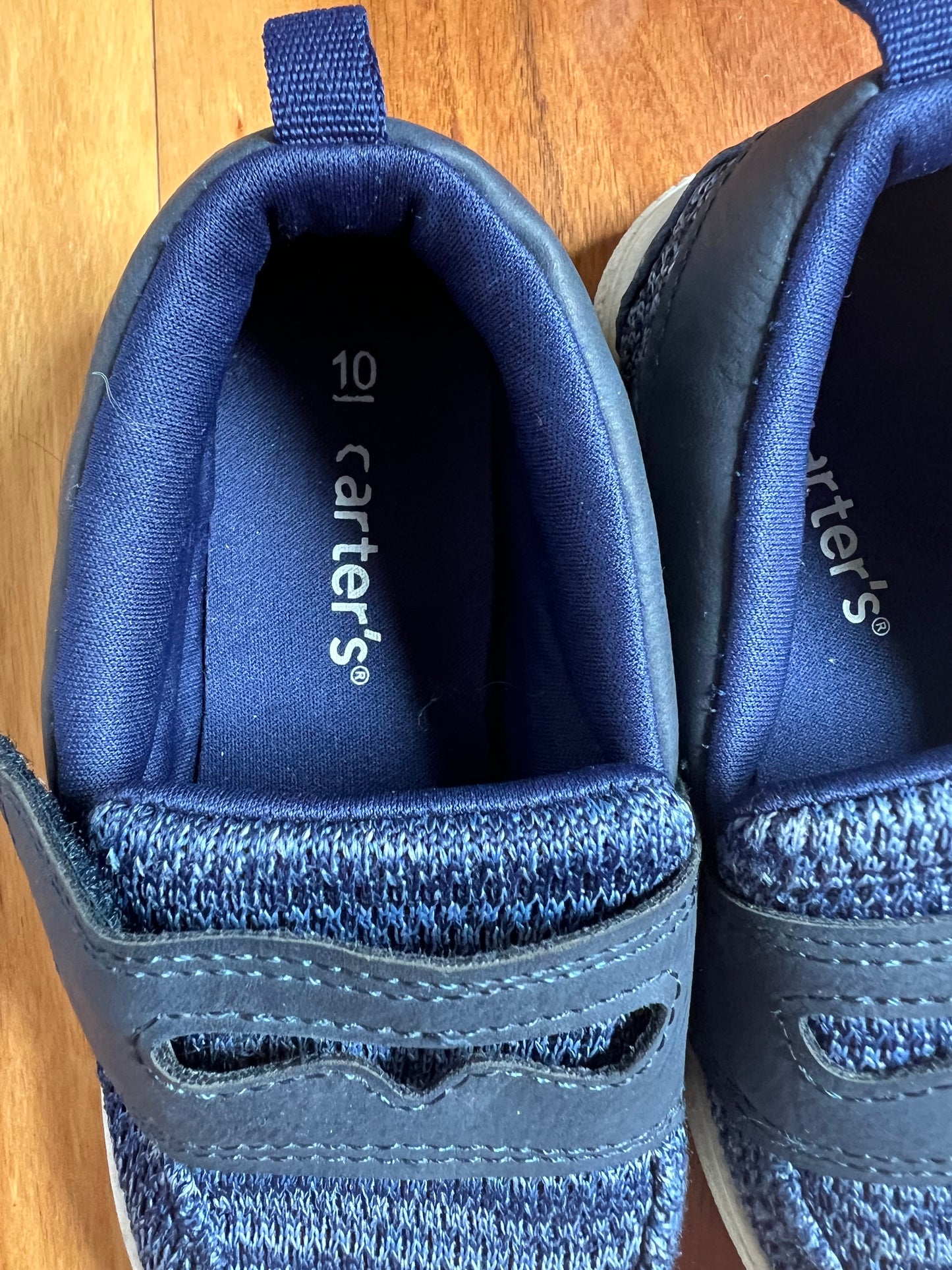 Seller 130 - Boys Knit Boat Shoes - Navy - Carters - size 10- VGUC