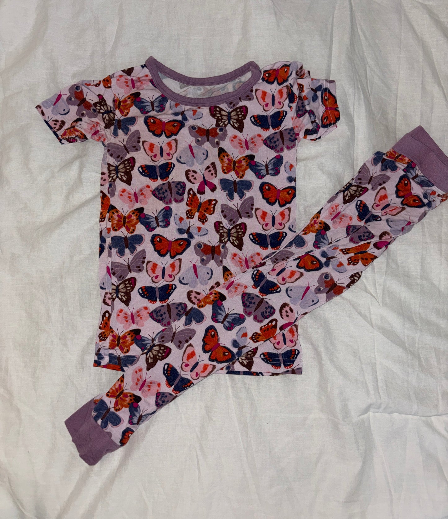 *Reduced* #148 Little Sleepies Short Sleeve/Long Pants Pajamas 3T- Butterfly