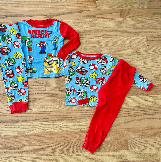 #198- Boys, Super Mario PJs, set of 2- Size 3-4T *Read description!