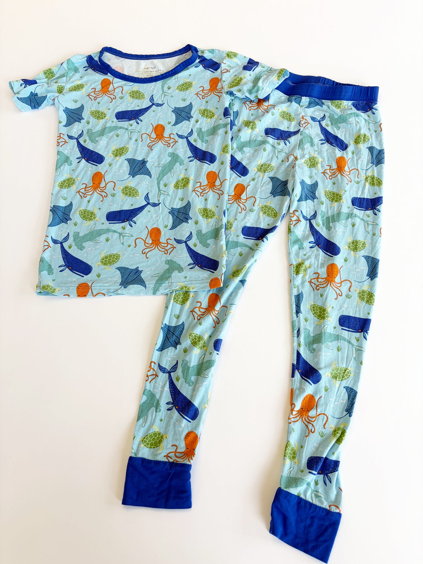#79 | Size 9-10 | Little Sleepies Boys Ocean Animal Bamboo Pajamas REDUCED