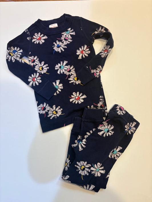 Seller 186 - Hanna Andersson Girls Flower PJs - Size 90 (3T) - EUC