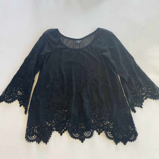 #118 | Size XS | Yoana Baraschi Women's Black Lace Detail Top