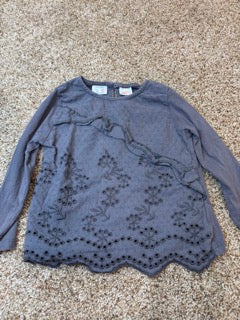 #47 girls 2/3T Zara baby top, grey
