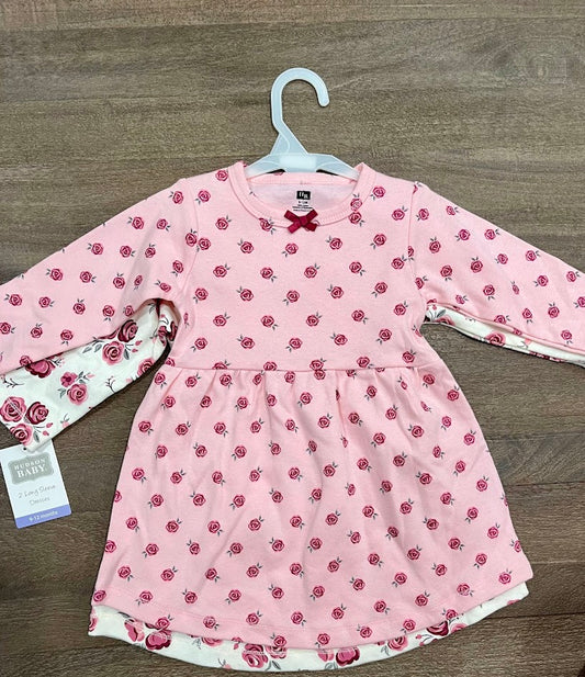 Seller #55 Hudson Baby 9-12 NWT girls 2 pack floral long-sleeve dresses