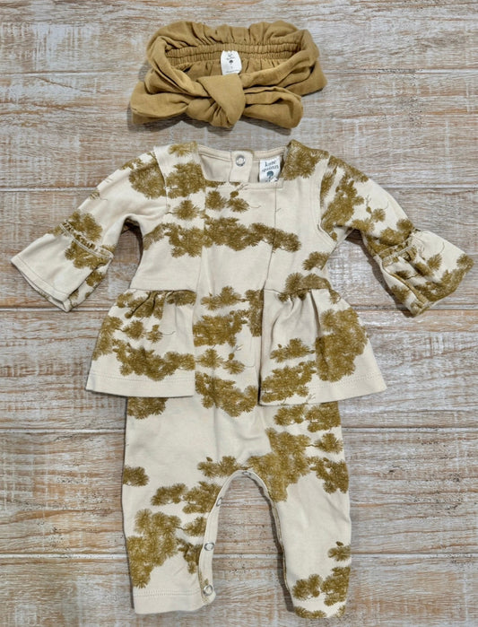 #108 Kate Quinn Matching Romper & Headband Set 0-3M