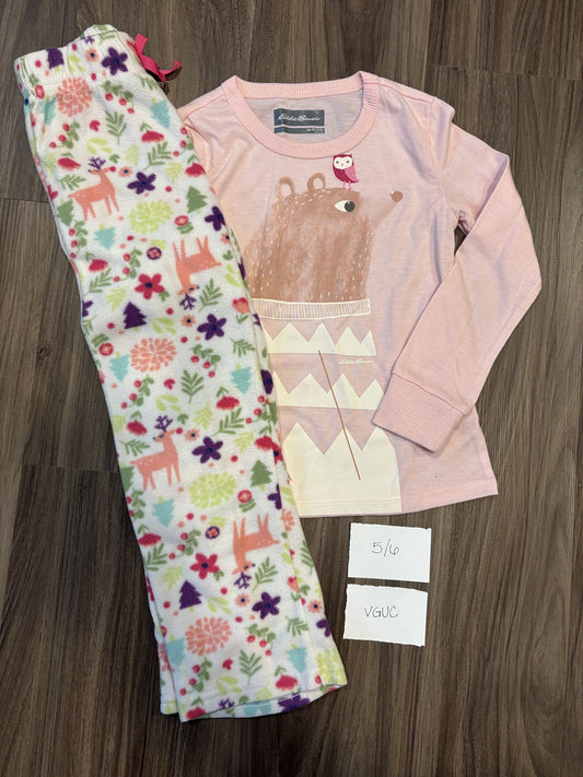 #138 - 5/6 Eddie Bauer Bear LS PJs with Fleece Pants VGUC
