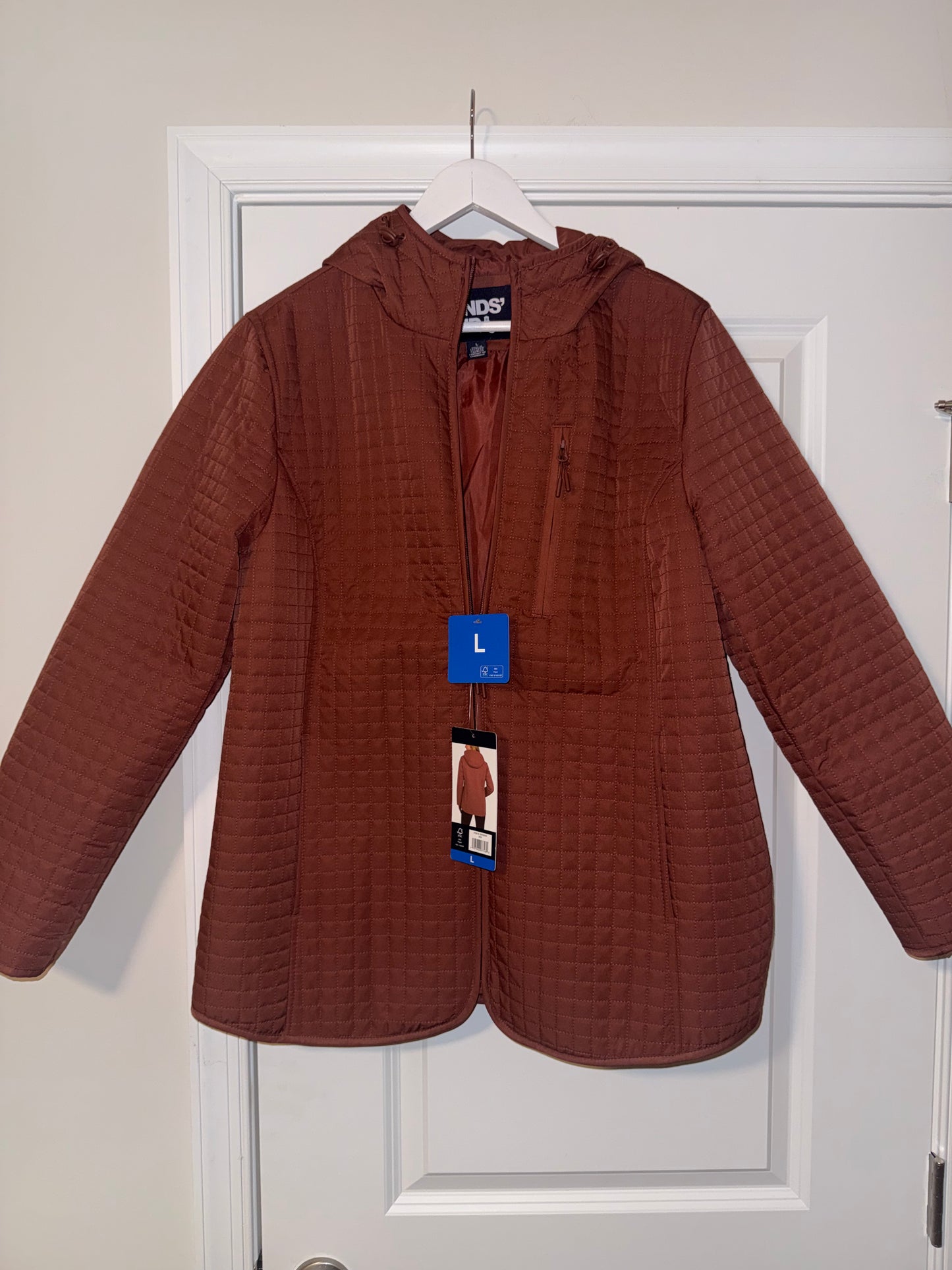 #106: Womens L Lands End Quilted Jacket NWT