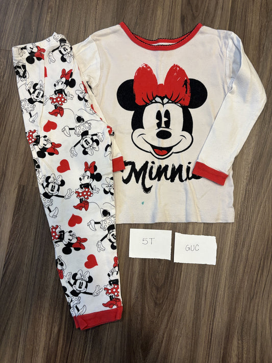 #138 - 5T GUC Minnie PJs (stain on top under word Minnie)