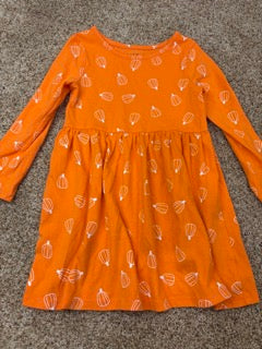 #47 girls 4T pumpkin dress, cat and jack