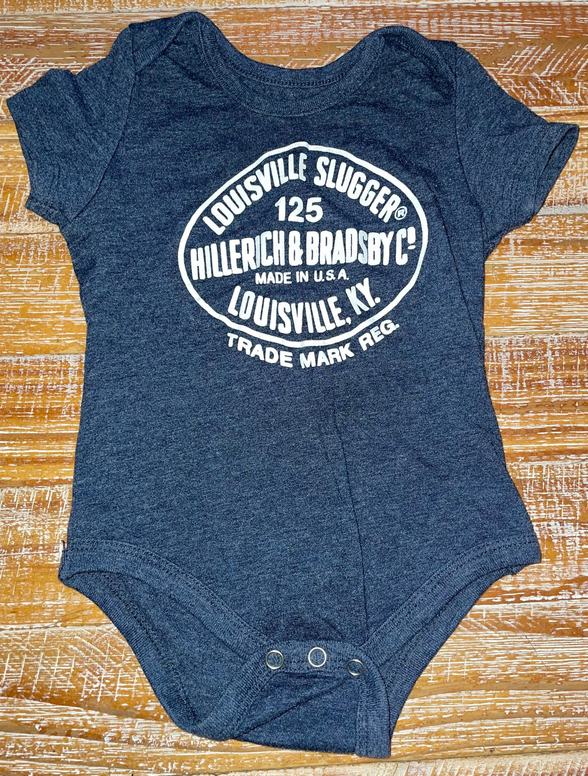 #4 Louisville Slugger Blue Onesie 3-6 months