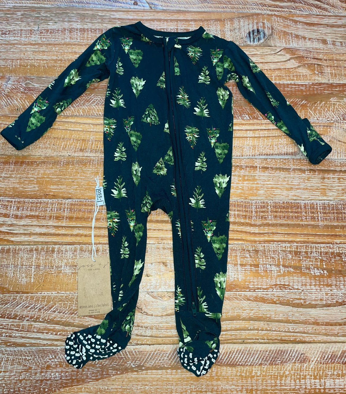 #4 Joss + J Green Christmas Tree Zip-Up 3-6 months NWT