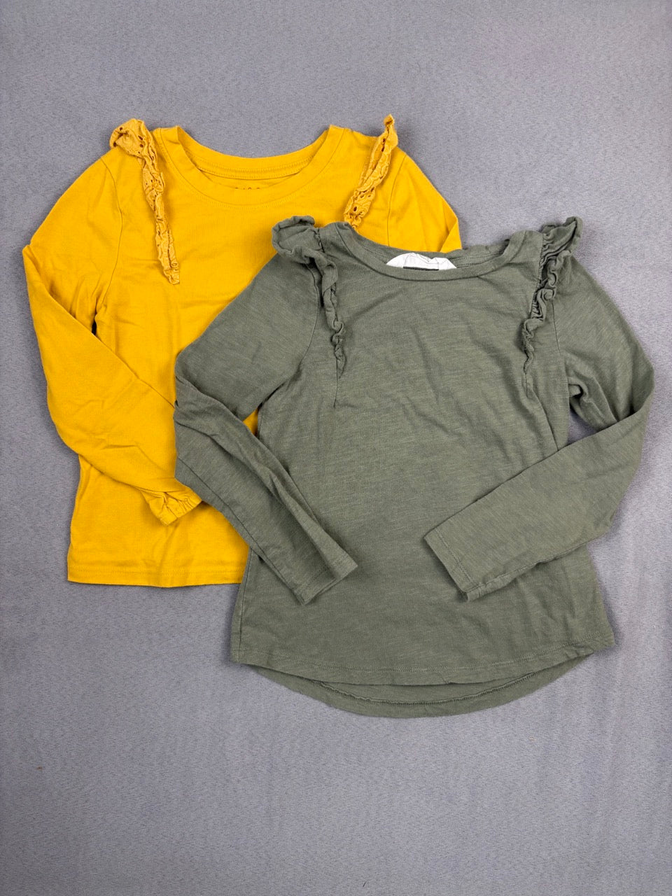 #39 5T, Girls, long sleeve ruffle shirt bundle (2),