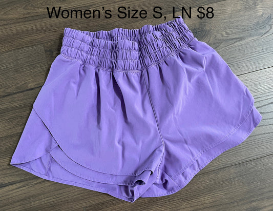 137 (2 pairs of shorts) Black and White shorts and Purple shorts both size S, LN