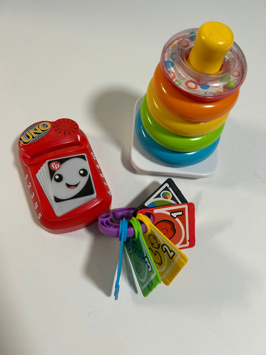 #27 Fisher Price Uno Game + Stacking Rings
